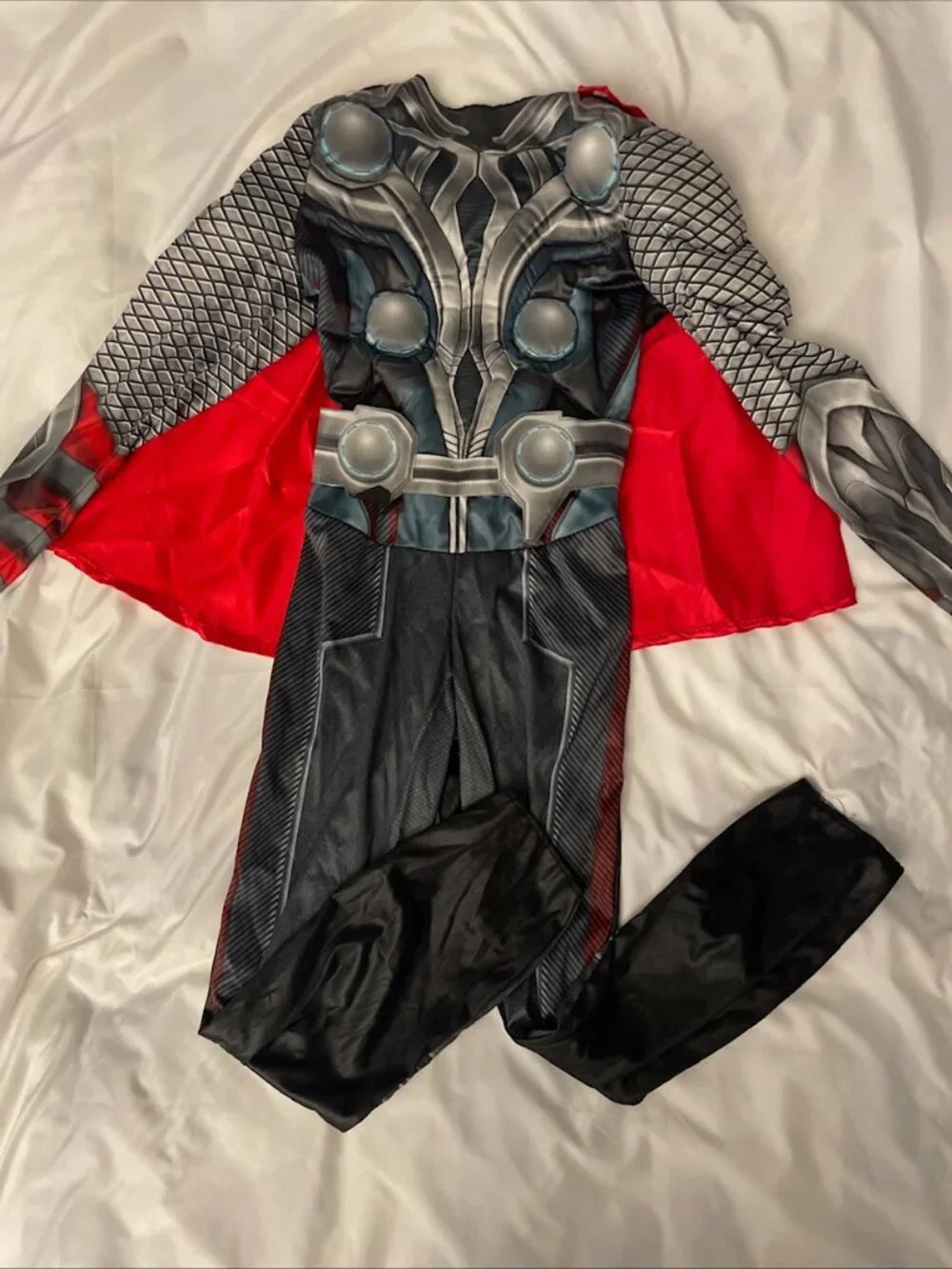 Thor Marvel Avengers Child Muscle Costume Jumpsuit Cape size M 7-8
